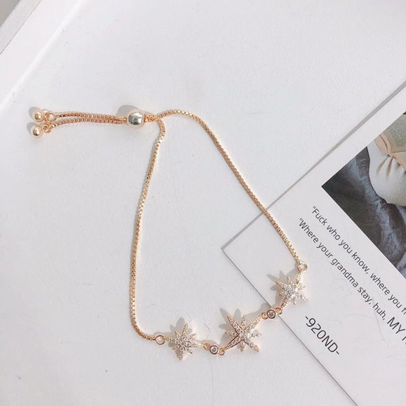 *NEW Yellow Gold Diamond Star Bracelet - Picture 11 of 12